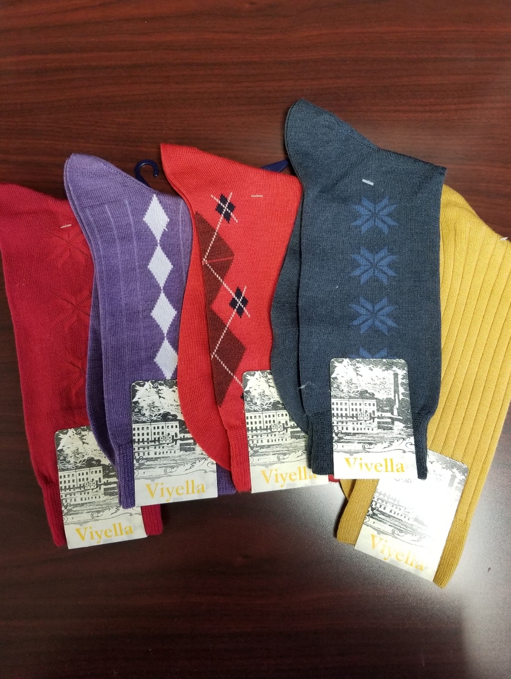 5 Pairs Of Iconic British Wool Viyella Men's Dress Socks